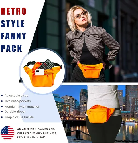 Vista 3 de Cangurera Premium Funny guy - Diferentes estilos disponibles, talla única , Anaranjado Neón
