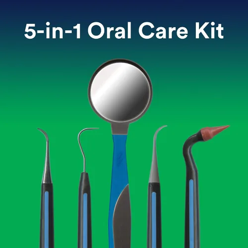 Vista 3 de DenTek Kit profesional de cuidado bucal, juego completo de herramientas dentales incluyendo espejo, púa dental, escalador y estimulador