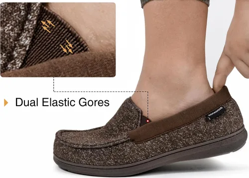 Vista 6 de RockDove Pantuflas tipo mocasín de espuma viscoelástica Tweed para hombre