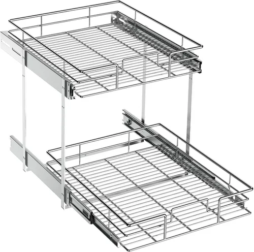 Vista 13 de ROOMTEC Organizador de gabinete extraíble (5.5 pulgadas de ancho x 21.5 pulgadas de profundidad), 2 niveles de almacenamiento extraíble para cajón
