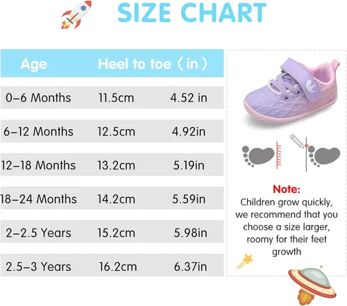 Vista 2 de FEETCITY Zapatillas de bebé para niños y niñas, zapatos de primera caminata, zapatos de cuna para recién nacidos, zapatos de meter