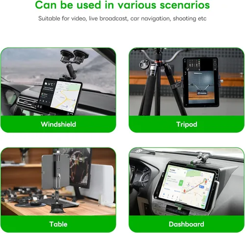 Vista 6 de FANAUE Soporte para iPad con cabezal de bola de 0.669 in para trípode, compatible con brazo de doble enchufe y soporte para automóvil, soporte