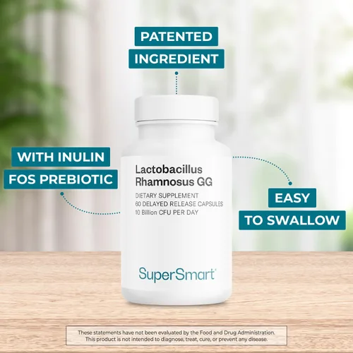 Vista 3 de Supersmart - Lactobacillus Rhamnosus GG 10 mil millones de UFC por día (probiótico LGG con inulina) - Apoyo digestivo e inmunológico - Salud