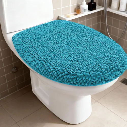 Vista 19 de RUN HELIX Juego de 4 alfombras de baño antideslizantes, suaves, peludas y absorbentes, con tapete de inodoro en forma de U, color negro