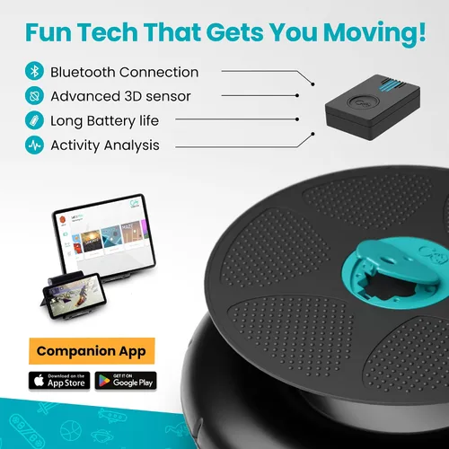 Vista 5 de GoBalance Board - App-Enabled Balance Board. Smart Bluetooth Sensor, 12 FREE Interactive Games - Fun, Balance Training and Home Gym Workout! Boost