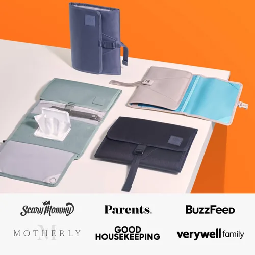 Vista 2 de Huhu Cambiador de pañales para bebé, compacto, portátil, cambiador de pañales para viajes, fácil de limpiar, tapete cambiador plegable - Accesorio