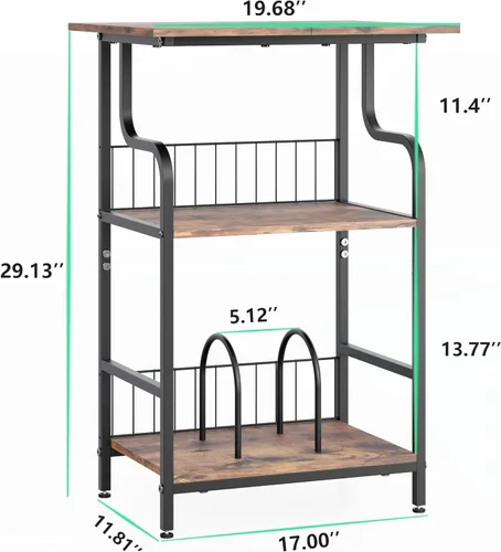 Vista 10 de Soporte para tocadiscos, mesa para tocadiscos de 3 niveles, almacenamiento de discos de vinilo con escritorio extragrande, mesa auxiliar para discos