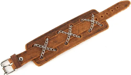 Vista 6 de HZMAN Pulseras de cuero marrón Pulsera de cuero para hombre Pulsera ajustable Pulsera de regalo de joyería