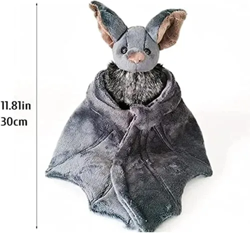 Vista 6 de Enivtfz Juguetes de Peluche de Murciélago Grande de 12", Animal de Peluche Murciélago Gótico Espeluznante Murciélagos Realistas Muñeco de Peluche