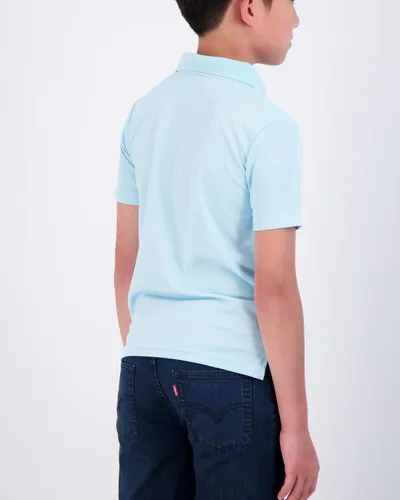 Vista 4 de Real Essentials Paquete de 3 Polo de manga corta para niño, uniforme escolar, rendimiento activo, golf (de 4 a 16 años)