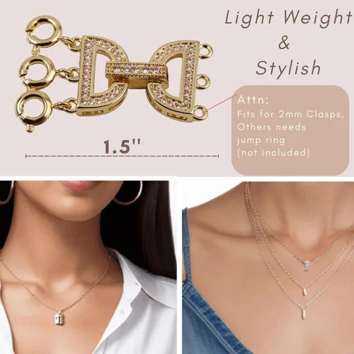 Vista 3 de VeekyVicky Necklace Layering Clasps Gold and Silver