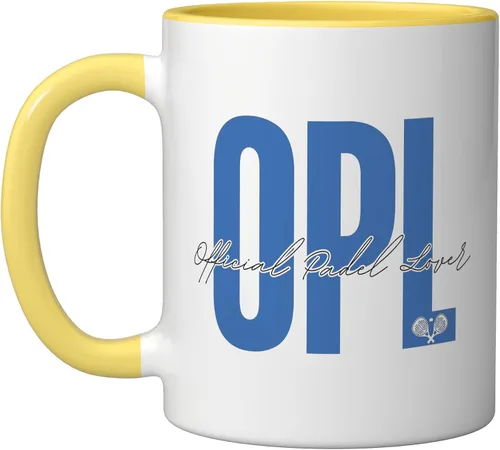 Vista 7 de OPL Official Padel Lover - Taza de cerámica, color rosa y blanco Rosa/blanco
