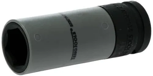 Vista 2 de Teng Tools 0.827 in 1/2 pulgada Drive 6 puntos de aleación métrica profunda rueda tuerca impacto Socket -920521N
