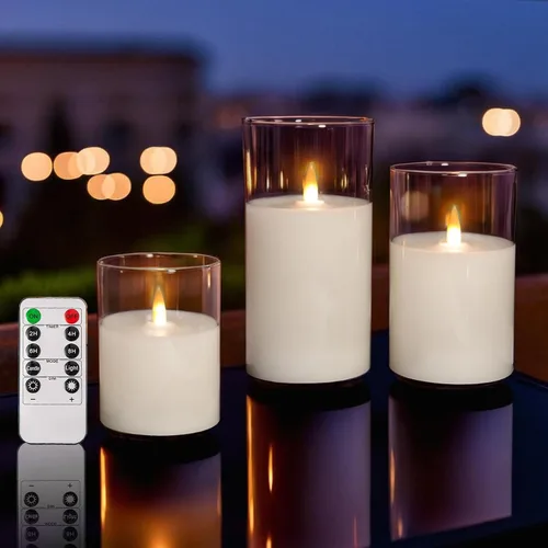 Vista 21 de Velas de té recargables sin llama con temporizador remoto y base de carga, velas LED que funcionan con pilas, velas USB para otoño, boda, Navidad