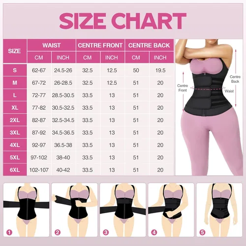 Vista 5 de FeelinGirl Waist Trainer for Women Latex Corset Cincher Vest Sport Workout Girdle Hourglass Body Shaper with Steel Bones