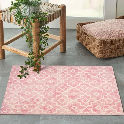 Vista 21 de Moynesa Alfombra marroquí lavable de 2 x 3 pulgadas, pequeña, azul, para cocina, baño, suave, antideslizante, de pelo bajo, moderna, geométrica