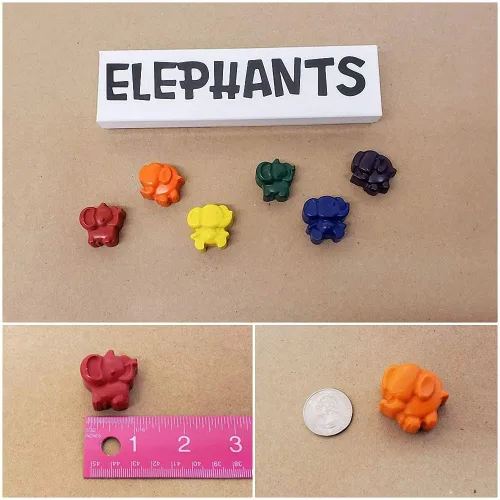 Vista 5 de Paquete de 2 moldes de caramelo de chocolate de elefante, moldes de silicona para bombas de grasa cetogénicas, mini crayón de jabón, molde de resina