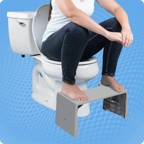 Vista 11 de Squatty Potty Porta Traveler Taburete plegable de inodoro para viajes, 7" de altura, gris Portable Footrest for Squatting, Improved Digestion &
