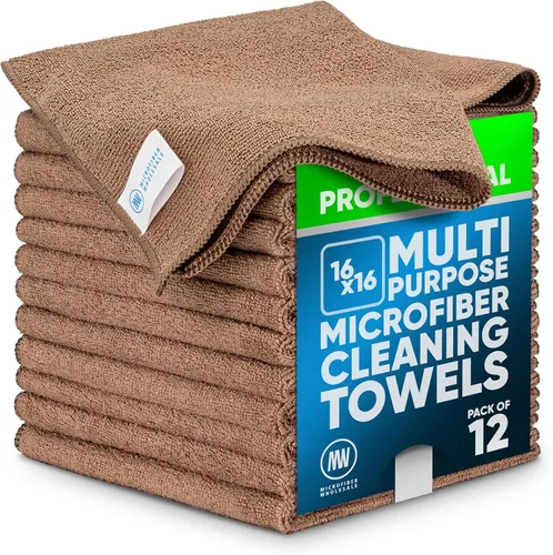 Vista 8 de Toalla Buff Pro de Microfibra de Superficie Múltiple - Paquete de 12 unidades - Paños de limpieza premium - Limpia, quita el polvo, pule, absorbe