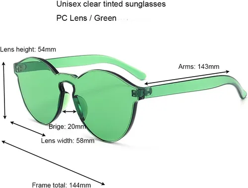 Vista 6 de Armear Gafas de sol redondas sin montura retro para mujer, lentes tintadas de una pieza
