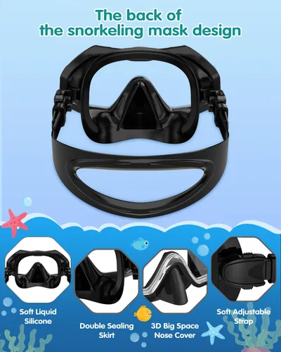 Vista 4 de WSTOO Kids Swim Goggles with Nose Cover to Prevent Water Inhaling, Anti-Fog Leak-Proof Swimming Mask for Boys Girls Age 5-12