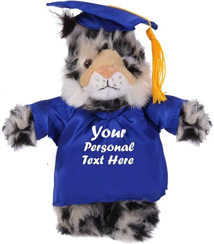 Vista 2 de Plushland Juguetes de peluche de 8 pulgadas, regalos de regalo para el día de graduación, texto personalizado, nombre o logotipo de tu escuela