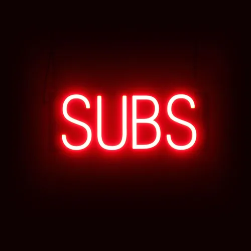 Vista 24 de SpellBrite DELI Sign Letrero relacionado con delicatessen con aspecto neón, fuente de luz LED azul 13.4 x 6.3 pulgadas