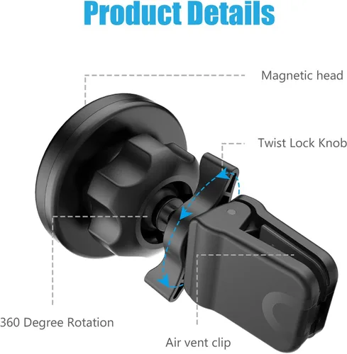 Vista 4 de Soporte magnético plano WizGear para el tablero del auto, para teléfonos celulares y tabletas mini con tecnología de adhesión rápida - Extra delgado