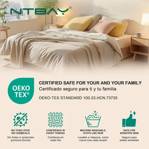 Vista 8 de NTBAY Fundas de almohada estándar, paquete de 2 fundas de almohada de microfibra cepillada de 20 x 26 pulgadas, súper suaves y acogedoras