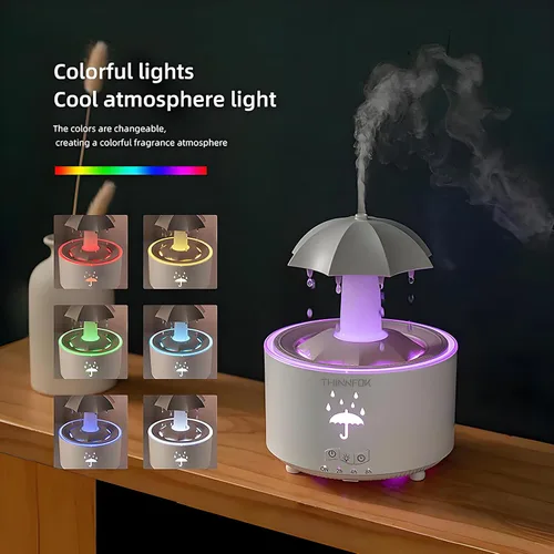 Vista 4 de Humidificadores para dormitorio, difusor de aceites esenciales de aromaterapia, humidificador ultrasónico silencioso de nubes y niebla fría, luz LED