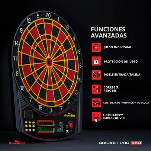 Vista 6 de Arachnid Cricket Pro 450 Electronic Dartboard