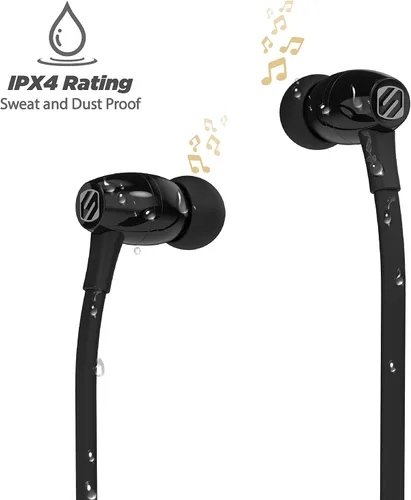 Vista 3 de Scosche BT102 Auriculares inalámbricos Bluetooth recargables con micrófono en línea, botones de control de música y almohadillas aislantes de ruido