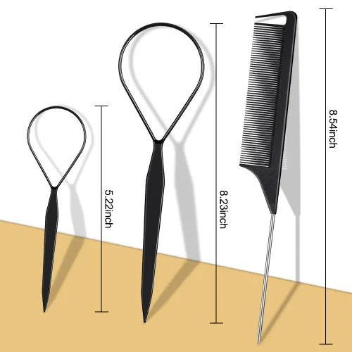 Vista 6 de TsMADDTs - Lazos para el cabello para mujer, 30 lazos de algodón sin costuras para cabello grueso, 500 bandas elásticas transparentes, 2