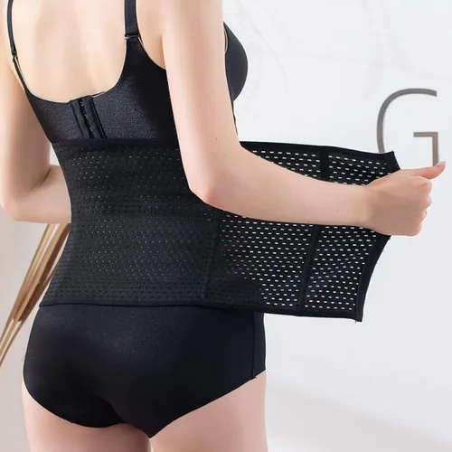 Vista 5 de COLYUER Entrenador de cintura para mujer, faja transpirable, faja moldeadora de cintura para entrenamiento, reloj de arena