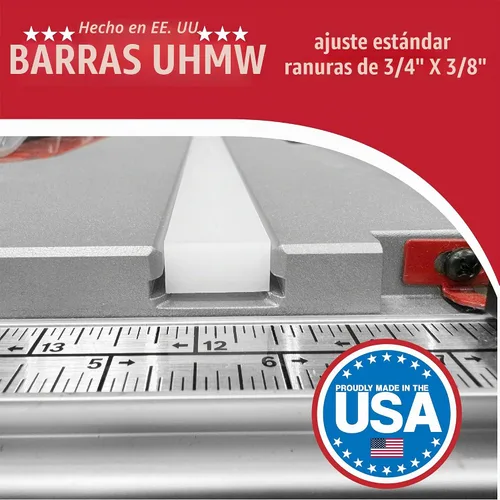 Vista 3 de Barra fresada de precisión UHMW 3/4" X 3/8" X 36" para plantillas 3/4" 3/8" 36