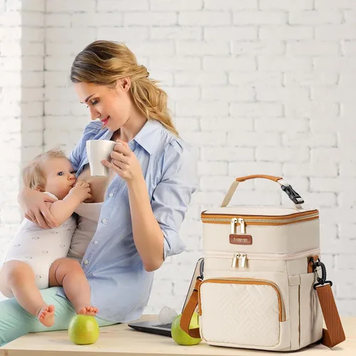 Vista 6 de Bolsa enfriadora de leche materna con bolsa de hielo para 6 biberones de hasta 9 onzas