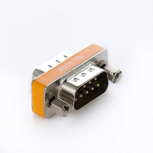 Vista 3 de Adaptador de módem nulo DB9 macho a macho Slimline Data Transfer Serial Port Adapter 2 Pack