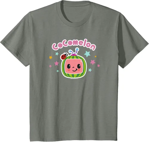 Vista 23 de CoComelon Camiseta clásica con logotipo de cara sonriente centrada, Negro