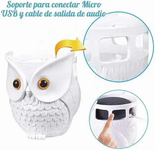 Vista 4 de Soporte de altavoz inteligente con forma de búho, bonita estatua decorativa de búho compatible con altavoces inteligentes como Echo Dot