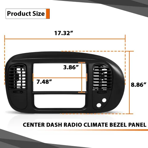 Vista 7 de CROSSDESIGN Nuevo negro central Dash Radio Air Vent Bisel Trim compatible con Ford F150 Expedition 1997 1998 1999 2000 2001 2002 2003