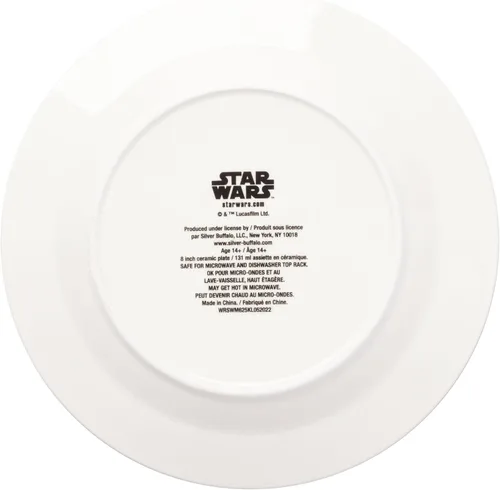 Vista 8 de Silver Buffalo Star Wars The Mandalorian and The Child Baby Yoda Grogu - Juego de 4 platos de cerámica con borde de 8 pulgadas El mandaloriano