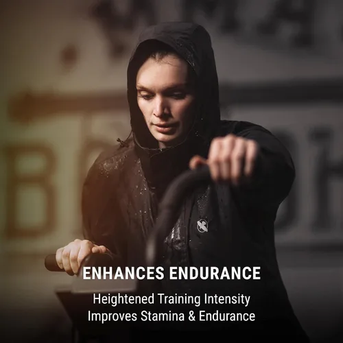 Vista 5 de Hayabusa Traje de sauna con capucha Pro Boxing para hombres y mujeres, incluye chaqueta y pantalones de tela recubierta de PVC de nailon