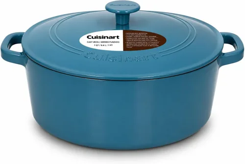 Vista 26 de Cuisinart Freidora de pollo de hierro fundido de 12 pulgadas con tapa, capacidad de 4.5 cuartos de galón, interior esmaltado de porcelana, apta