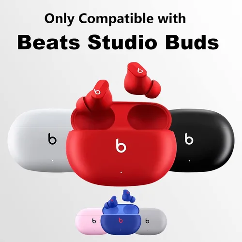 Vista 2 de Wonhibo Bonita funda para auriculares Beats Studio Buds, funda protectora de silicona compatible con auriculares Beats Studio (gato)