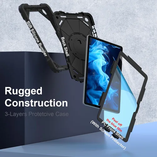 Vista 2 de Nitupai Funda para Samsung Galaxy Tab A11 Plus/A11+ 2025 de 11 pulgadas, Galaxy Tab A9+ 2023, funda resistente para tableta Samsung A11+ con soporte