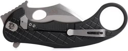Vista 2 de LionSTEEL LEONE - Cuchillo plegable Karambit con hoja de acero CPM-Magnacut, mango integral de aluminio sólido, diseño Emerson Wave Design