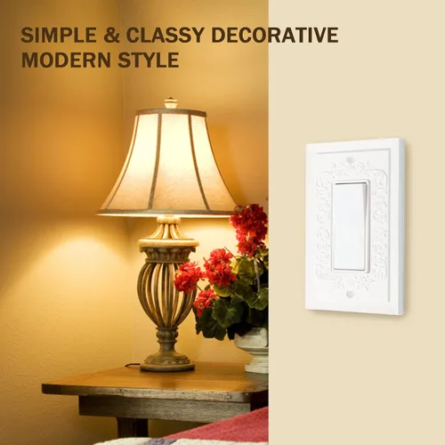 Vista 8 de Placa de cubierta decorativa para interruptor de luz, placas de pared decorativas modernas para GFCI, toma de corriente, interruptor regulador