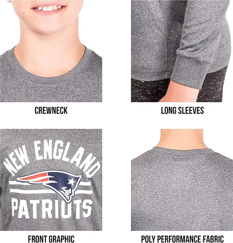 Vista 5 de Ultra Game Youth NFL - Camiseta de manga larga oficial de la NFL para jóvenes