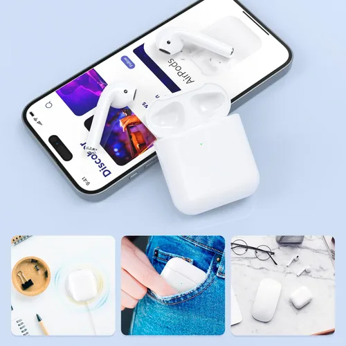 Vista 6 de Funda de carga de repuesto para Airpod 2nd (A2031, A2032), funda de carga de Air pod solo con botón de sincronización de emparejamiento Bluetooth