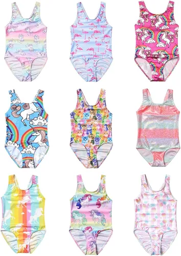 Vista 7 de Trajes de baño de una pieza para niñas con unicornio, sirena